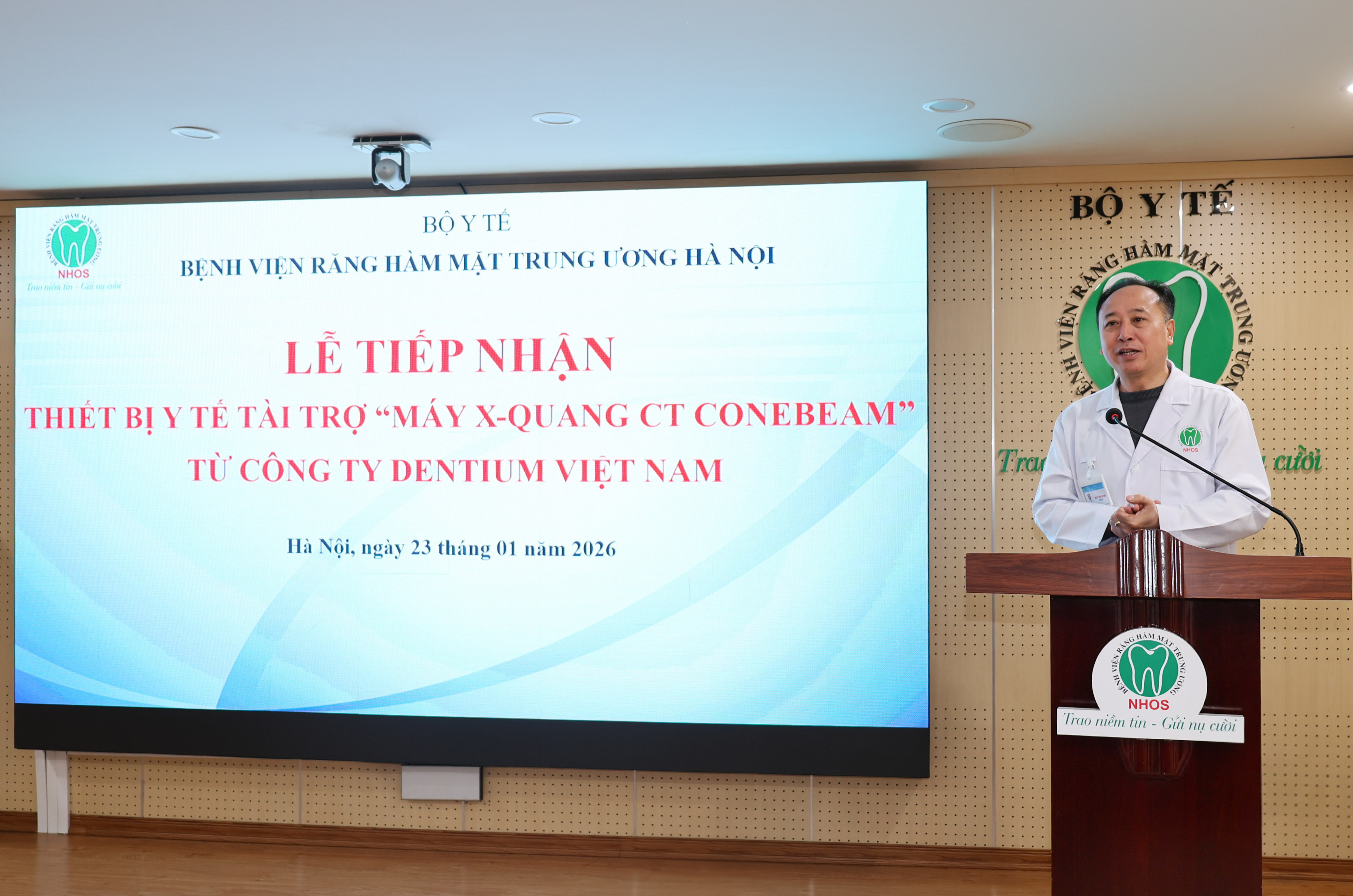 PGS.TS Trần Cao Bính, Bí thư Đảng ủy, Giám đốc Bệnh viện phát biểu